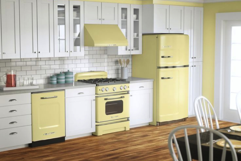 yellow kitchen appliances