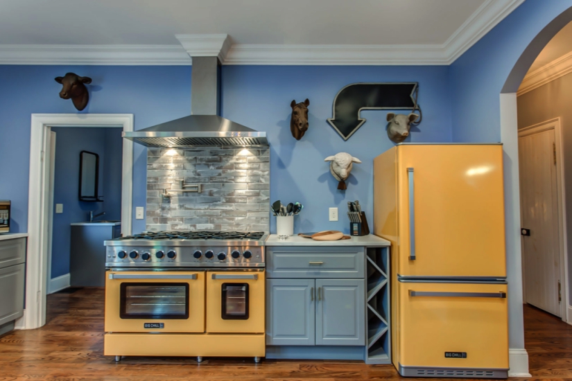 yellow kitchen appliances