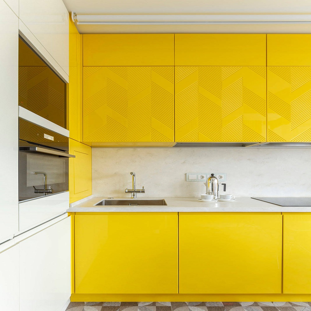 pale yellow kitchen cabinets