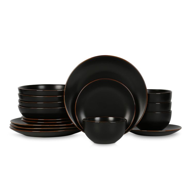 black tableware set