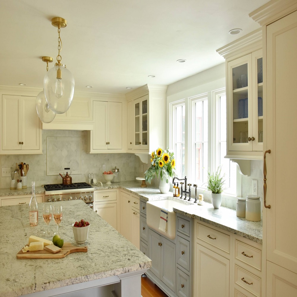 pale yellow kitchen cabinets