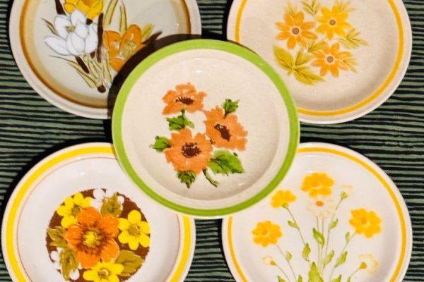 Vintage Floral Salad Plates